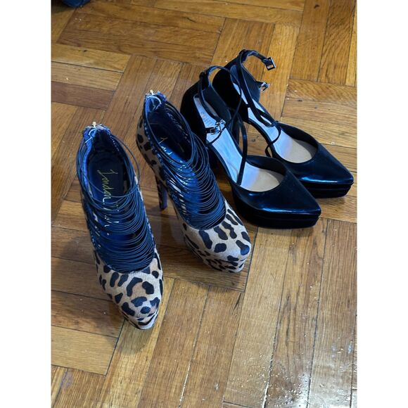 Nordstrom Whisper Dark Navy Blue Kitten Heels Leather Upper and Sole 12M - Picture 9 of 10